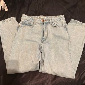 Zara Blue Straight Leg Jeans Relaxed Fit